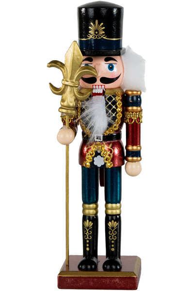 Herdekora Christmas Ornament Lead Soldier Nutcracker with Spear Claret-Red-Bl...