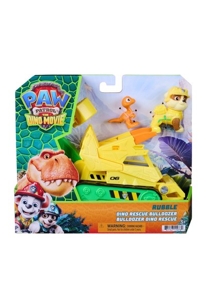 PAW PATROL Patrula Catelusilor Set Dino Vehicul Buldozer cu Figurina Rubble s...