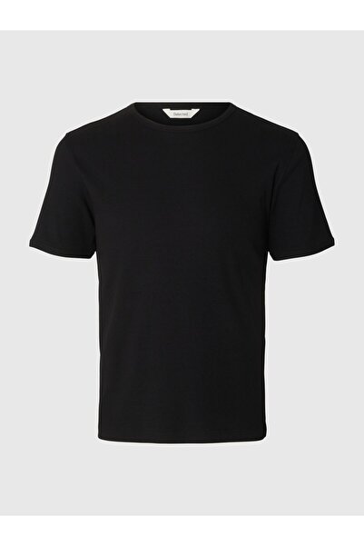 SELECTED Tričko s žebrovaným úpletem, slim fit střih