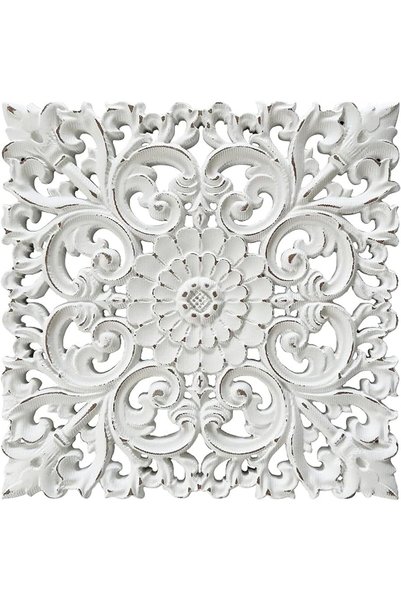 GENERAL Musanpou Unique Hand Carved Wooden Wall Panels with Hanging Floral De...
