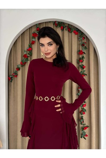 conconmoda Rel Fırfır Detay Elbise