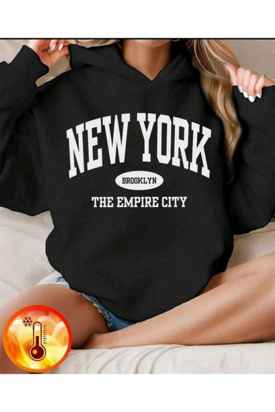 WESTWARD Hanorac oversize cu glugă și imprimeu NEWYORK