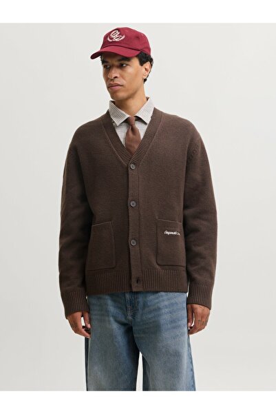 Jack & Jones Erkek Kahve Jornorrebro Knıt Cardıgan Ln Kazak & Hırka