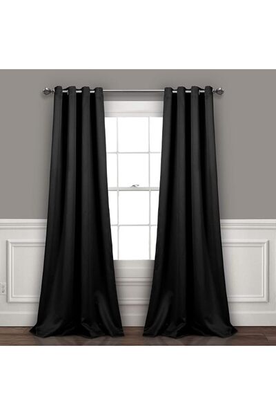 Lush Decor ستائر نوافذ معزولة مع حلقات معدنية، زوج، عرض 52 بوصة × طول 108 بوص...