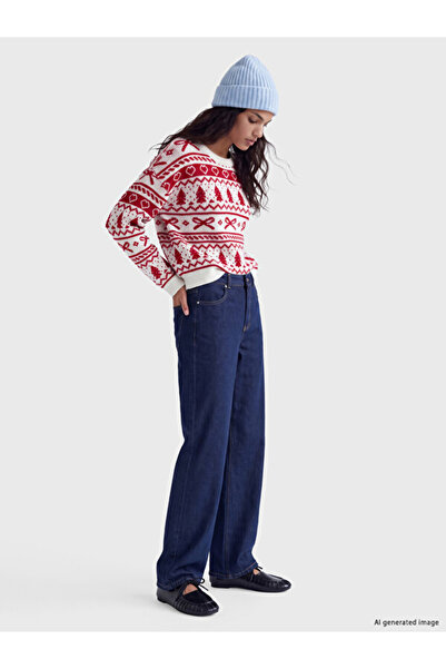 LC Waikiki Quality Pieces from Çelebi Store Christmas Themed Women's Knitwear Sweater