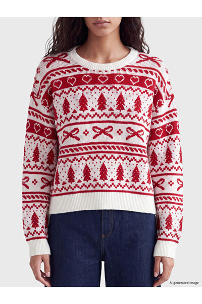 LC Waikiki Quality Pieces from Çelebi Store Christmas Themed Women's Knitwear Sweater