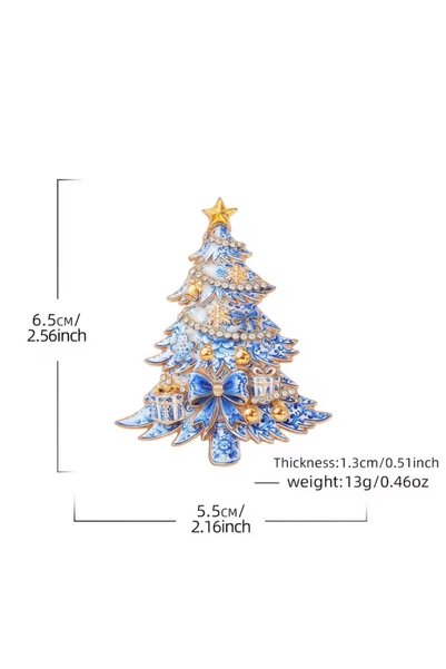 LWP Shop Blue Blanc Festive Serie Çam Ağacı Broş