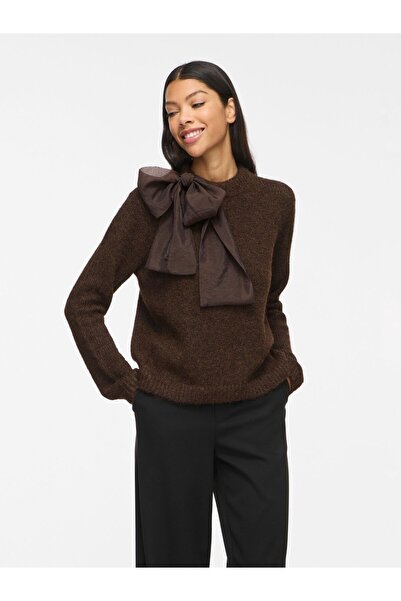 VILA Strickpullover VIBOWS Stehkragen