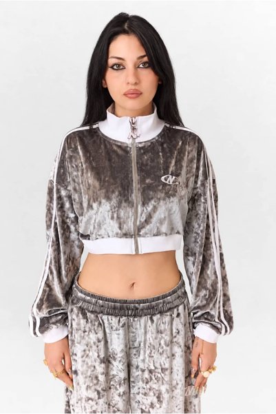 norv Noir Velvet Track Jacket