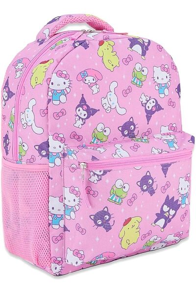 SANRIO Hello Kitty Allover School Backpack - Hello Kitty, My Melody, Kuromi, ...