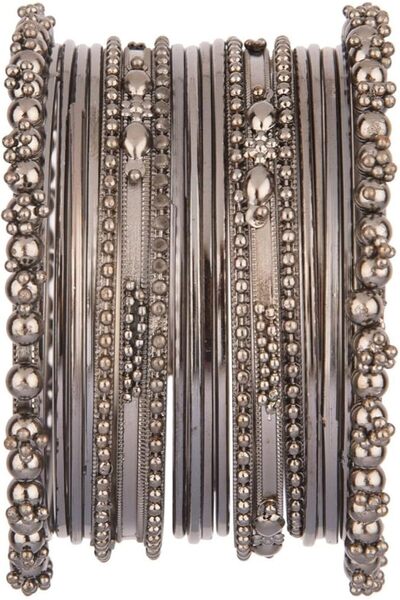 Efulgenz Oxidized Indian Bangles for Women Indian Jewelry Boho Vintage Antiqu...