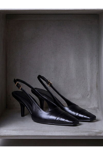 LC Waikiki Lcw Steps Black Women's Heeled Shoes with Nevavm Difference