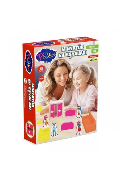 Play Wood Playwood Wooden Miniature House Items Set in a Box