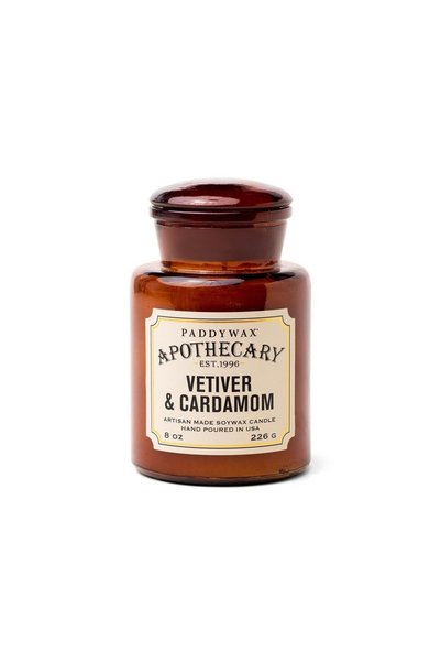 Paddywax Αποθέκαρι Κερί Σόγιας με Βετιβέρ & Κάρδαμο, 226 γρ., 50+ Ώρες Καύσης