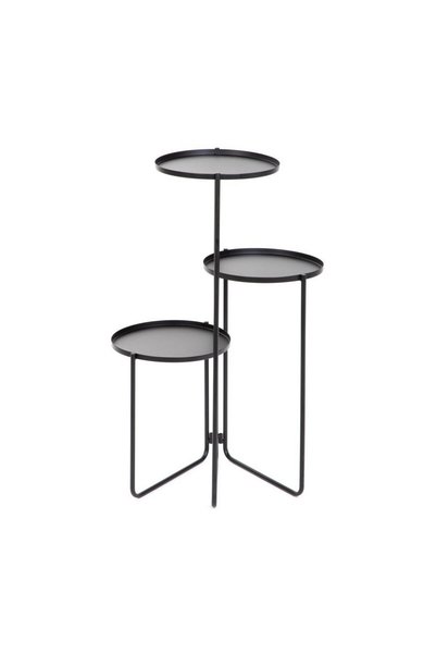 Homla Roh Μεταλλική Βάση Φυτών 3 Επιπέδων, Μαύρο, 25 x 48 x 70 εκ.