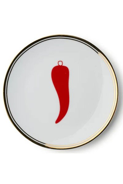 Bitossi Home La Tavola Scomposta Peperoncino Dessert Plate, 17 cm