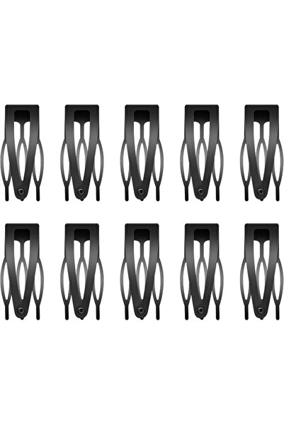 Tazweeq Metal Snap Hair Clips 10 Pack, Black Flat Hair Clips for Women Strong...