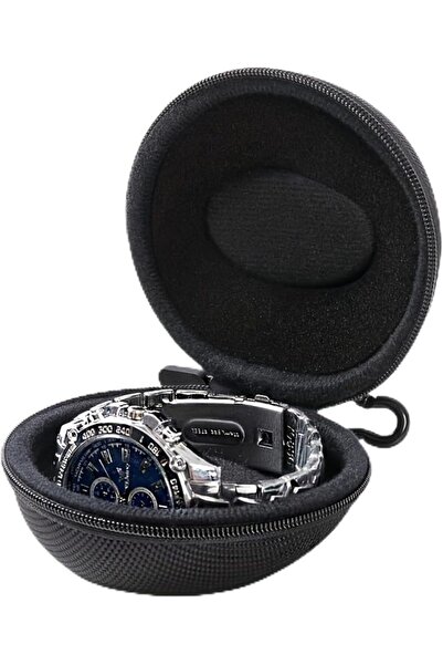 Generic Portable Hard Shell Travel Watch Case, Single Storage Box, Black, Rou...