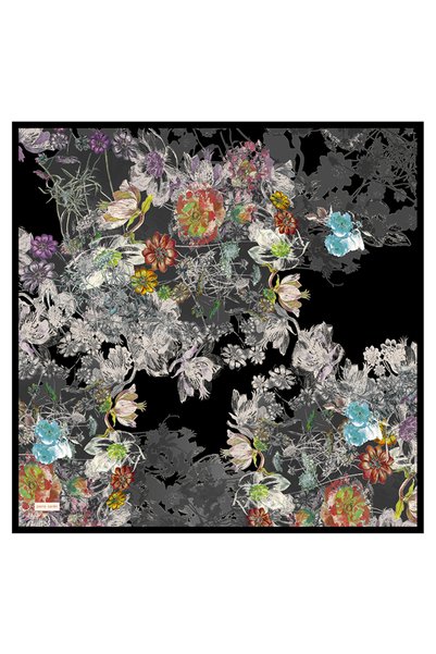 Pierre Cardin Black 90X90 Silk Twill Scarf