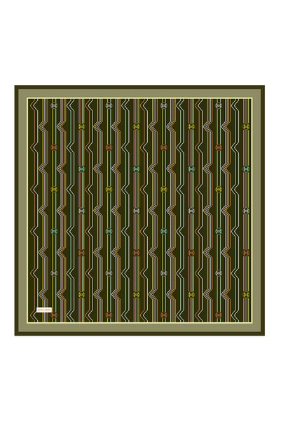 Pierre Cardin Green 90X90 Silk Twill Scarf