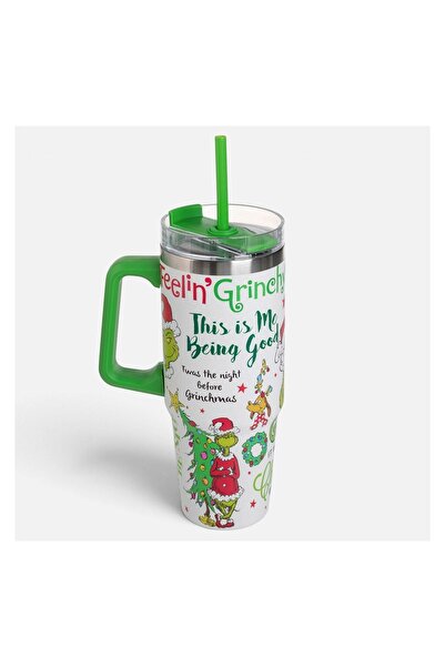 OEM Pahar Termos Grinch 900 ml cu Mâner – Recipient Termic Festiv pentru Băuturi