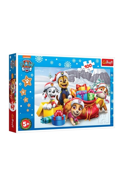 OEM Puzzle de Crăciun Paw Patrol cu Sac Plin de Cadouri (100 de piese) – Tref...
