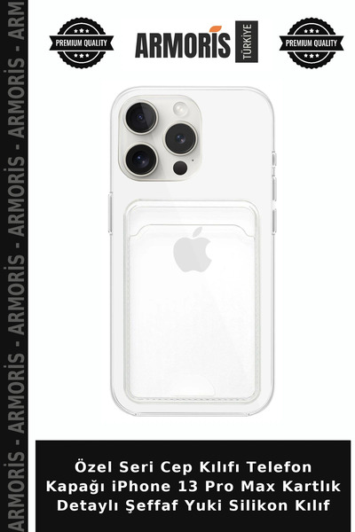 Armoris غطاء هاتف من سلسلة خاصة لهاتف iPhone 13 Pro Max، غطاء شفاف من السيليك...