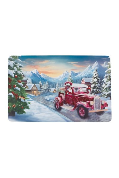 OEM Suport Farfurie de Crăciun Moș Crăciun cu Camion 43.5x28.5 cm – Accent Fe...