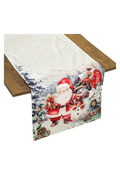 OEM Runner de Crăciun Gri cu Model Crăciun și Om de Zăpadă 160x33 cm – Decor ...