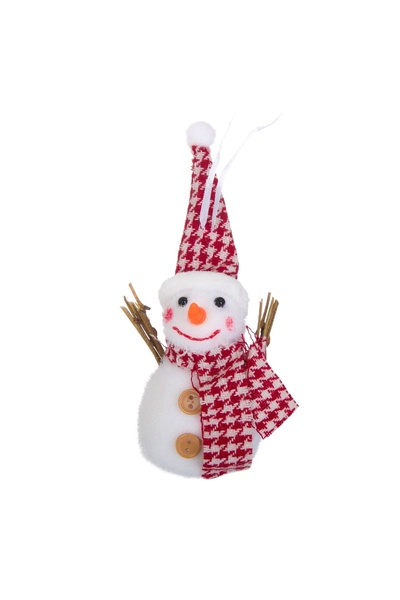 OEM Ornament Brad de Crăciun din Spuma Om de Zăpadă Alb cu Căciulă Fular 9 cm...