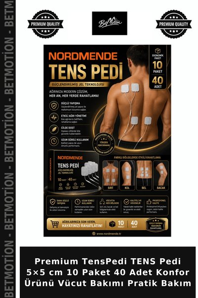 Betmotion Premium TensPedi TENS Pedi 5×5 cm 10 Paket 40 Adet Konfor Ürünü Vücut Bakımı Pratik Bakım