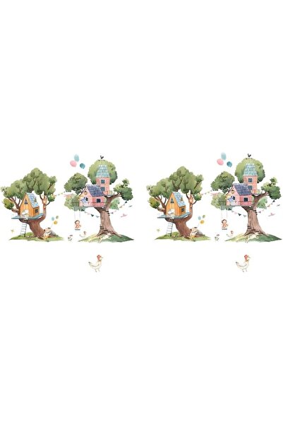 Yelajoy 4 Pcs Tree Wall Decal Stickers, 30 * 90 cm Jungle Wall Stickers with ...