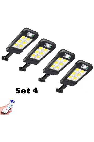 OEM 4 x Proiector solar cu 6 celule, 150 LED-uri COB ,telecomanda, sistem pri...