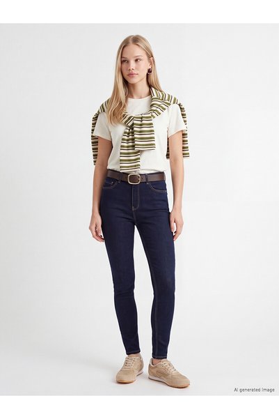 LC Waikiki Nevavm with a Difference Lcw Jeans Black Denim Straight Super Skin...