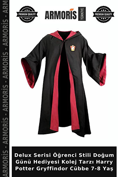 Armoris Delux Serisi Öğrenci Stili Doğum Günü Hediyesi Kolej Tarzı Harry Potter Gryffindor Cübbe 7-8 Yaş