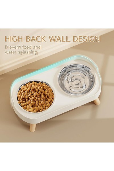 X LOT Cat Bowl, Elevated Cat Food and Water Bowl Set for Indoor Cats
