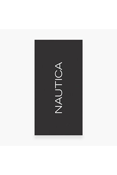 Nautica Nau Logo Μαύρη Βαμβακερή Πετσέτα Θαλάσσης, 80 x 160 εκ.