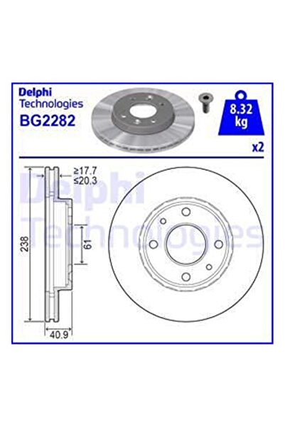 DELPHİ ON FREN AYNASI (DISKI) HAVALI R19 R21 II KANGOO MEGANE I SYMBOL I 1,2 / 1,4 / 1,5 / 1,6 / 1,9