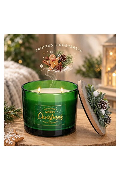 OEM Lumânare Parfumata de Crăciun cu Aroma Gingerbread Albă în Recipient cu C...