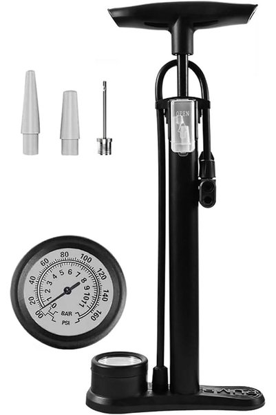 JOYZZZ مضخة هواء صغيرة للدراجات، مضخة إطارات محمولة عالية الضغط 120 PSI للدرا...