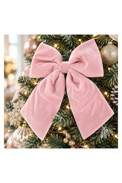 OEM Fundita Decorativa de Crăciun Roz Catifelata 24x30 cm – Atmosferă Festivă...
