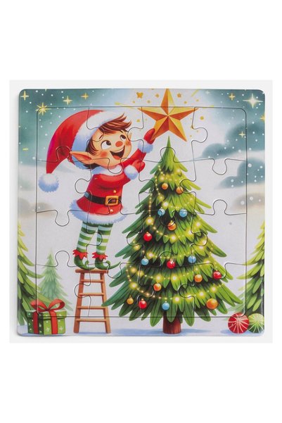 OEM PUZZLE CRA MINI CARTELA 16 buc. BRAD de Crăciun – Atmosferă Festivă pentr...