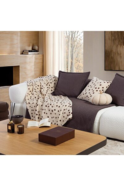 Nef Nef Homeware Nef-Nef Homeware Trust Μπεζ Κουβέρτα Ριχτάρι Φλις με Σχέδιο ...