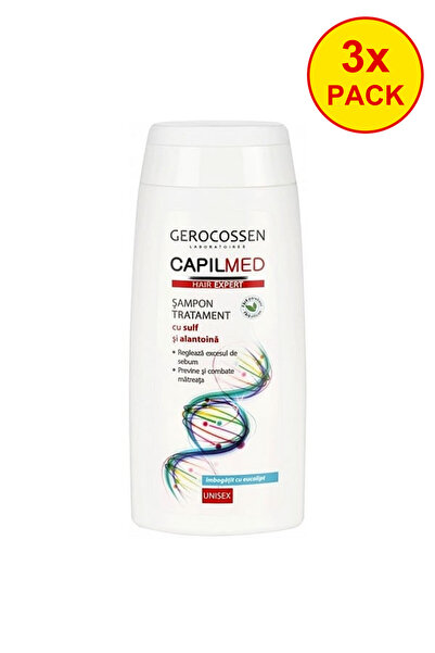 GEROCOSSEN Pachet de 3 șampoane tratament Capilmed cu sulf și alantoină, 275 ml