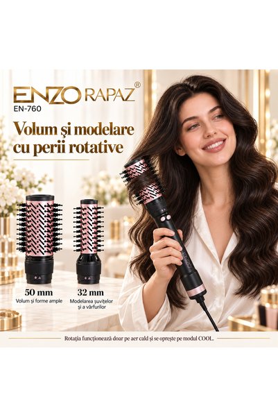 ENZO Uscător de păr și set coafură 7 în 1 RAPAZ EN-760, 1500W, 110.000 RPM, t...