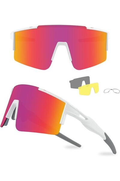 GENERAL Ukoly Cycling Sunglasses for Men Women with 3 Interchangeable Lenses,...