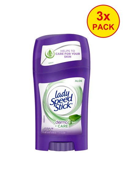Lady Speed Pachet de 3x Deodorant solid stick Derma+CARE Aloe 40g