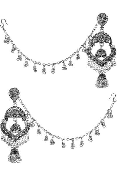 Efulgenz Oxidized Traditional Earrings for Women Chandbali Jhumka Jhumki Dang...