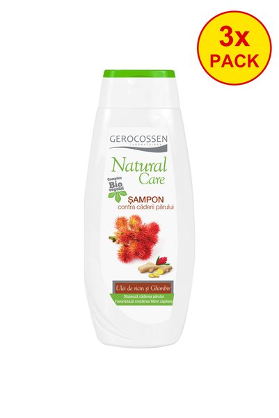 GEROCOSSEN 3x PACK Care Shampoo with Castor Oil and Ginger, Anti-Hair Loss, 4...