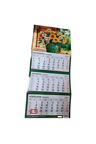 O-PRESS Calendar triptic premium 2027, format A3, 12 file,